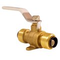 Tectite By Apollo 1/2 in. Brass Push Ball Valve with Flange and Drain FSBBV12DE